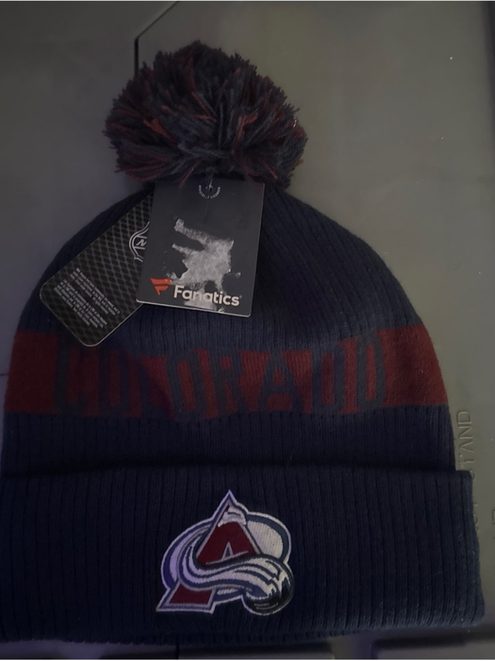 Fanatics Colorado Avalanche Knit Pom Beanie - Navy & Maroon